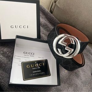 Gucci Black Leather Belt